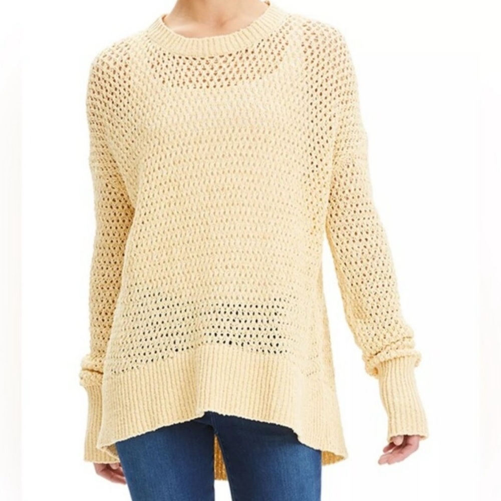 Theory Karenia Butter Yellow Crochet Sweater, NWT